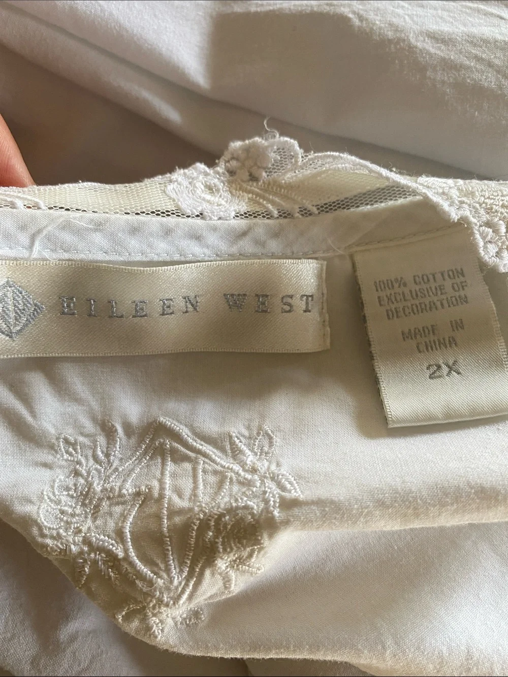 Eileen West  Lace Yoke Button-Front Nightgown